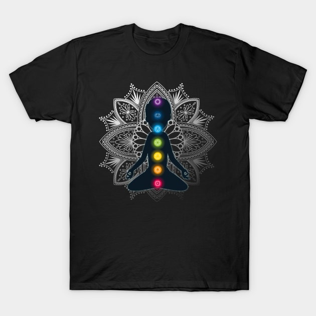 chakra Meditation Yoga Design T-Shirt by Utopia Shop